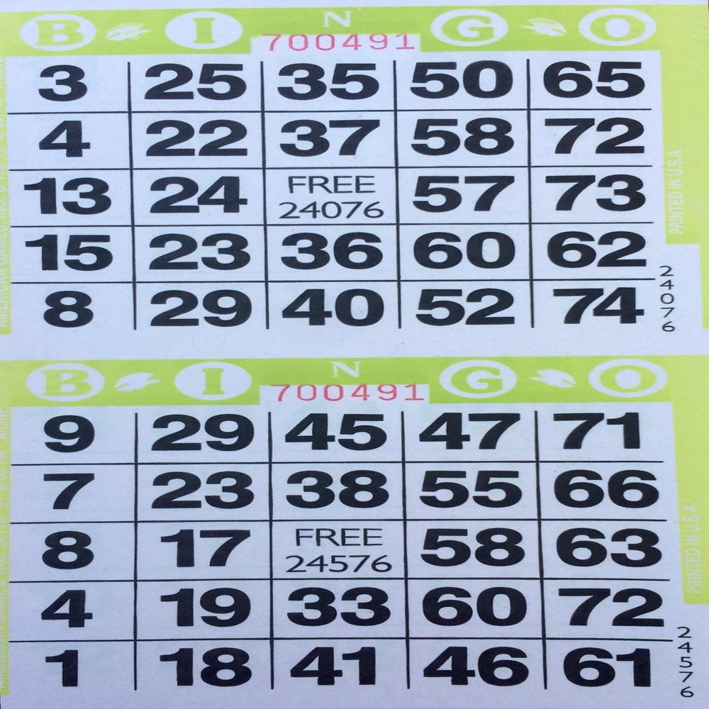 American Games INC 3000 Paper Bingo Cards-2 Cards per sheet-1500 Sheets [Choose Color Below] (Lime Green)