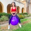 AppleRound Hippity Hoppity Hopball with Pump Bouncy Exercise Ball with Handle for Teens & Adults, 28 Inch / 70 cm for Ages 13+, Cloud Colors (Purple) view 4