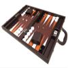 16-inch Premium Backgammon Set - Dark Brown Board, White and Orange Points view 1