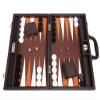 16-inch Premium Backgammon Set - Dark Brown Board, White and Orange Points view 3