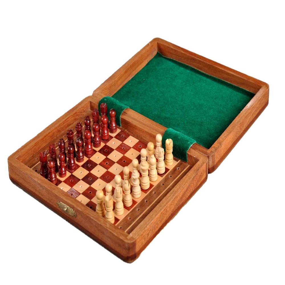 PEG Wooden Travel Chess Set - 8" x 6"