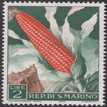 Corn 2 Lire San Marino Postage Stamp