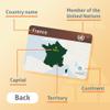 CARDDIA | Collection of Country Flags Educational Flashcards | 242 Flags with Country Names, Territory Shapes, Capitals & Continents | Durable & Portable | Perfect for Geography Gifts view 3