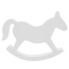 12 * 9.5 * 1.5cm Wooden Rocking Horse Table Decoration Craft Home Art Furnishing Centerpiece Ornament White view 1
