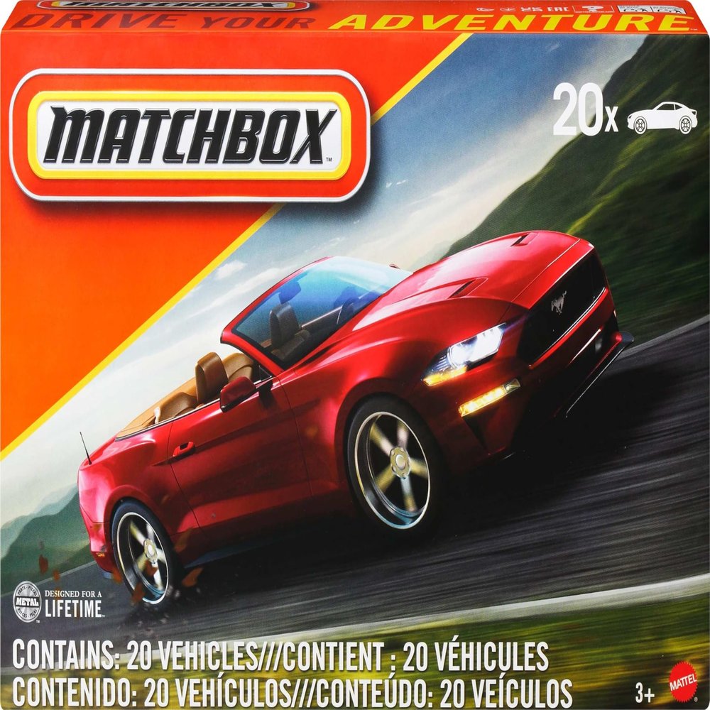 Matchbox Cars, 1:64 Scale Toy Cars, Buses and Trucks for Kids and Collectors, Set of 20, Styles May Vary