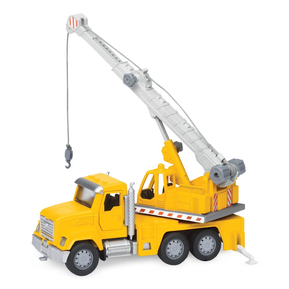 Driven by Battat  7-Inch Crane Truck Toy with Lights & Sounds, Movable Parts, Construction Vehicle for Boys & Girls, Durable Design, Realistic Details, 3+ Years Toy for Kids