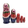 Russian Beauty with Rose Nesting Dolls 5 Pieces Set Hand Carved Hand Painted Babushka Doll view 4