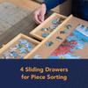 Bits and Pieces Puzzle Board with Drawers  1500 Piece Jigsaw Puzzle Table Organizer  Premium Wooden Puzzle Board for Adults, 26"x35" Smooth Non-Slip Surface, Portable Puzzle Table with Sorting Trays view 3