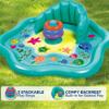 SwimSchool Baby Splash Play Mat with Adjustable Canopy  Inflatable Play Pool for Babies & Infants with Backrest  Includes Baby Water Toy Rings view 2
