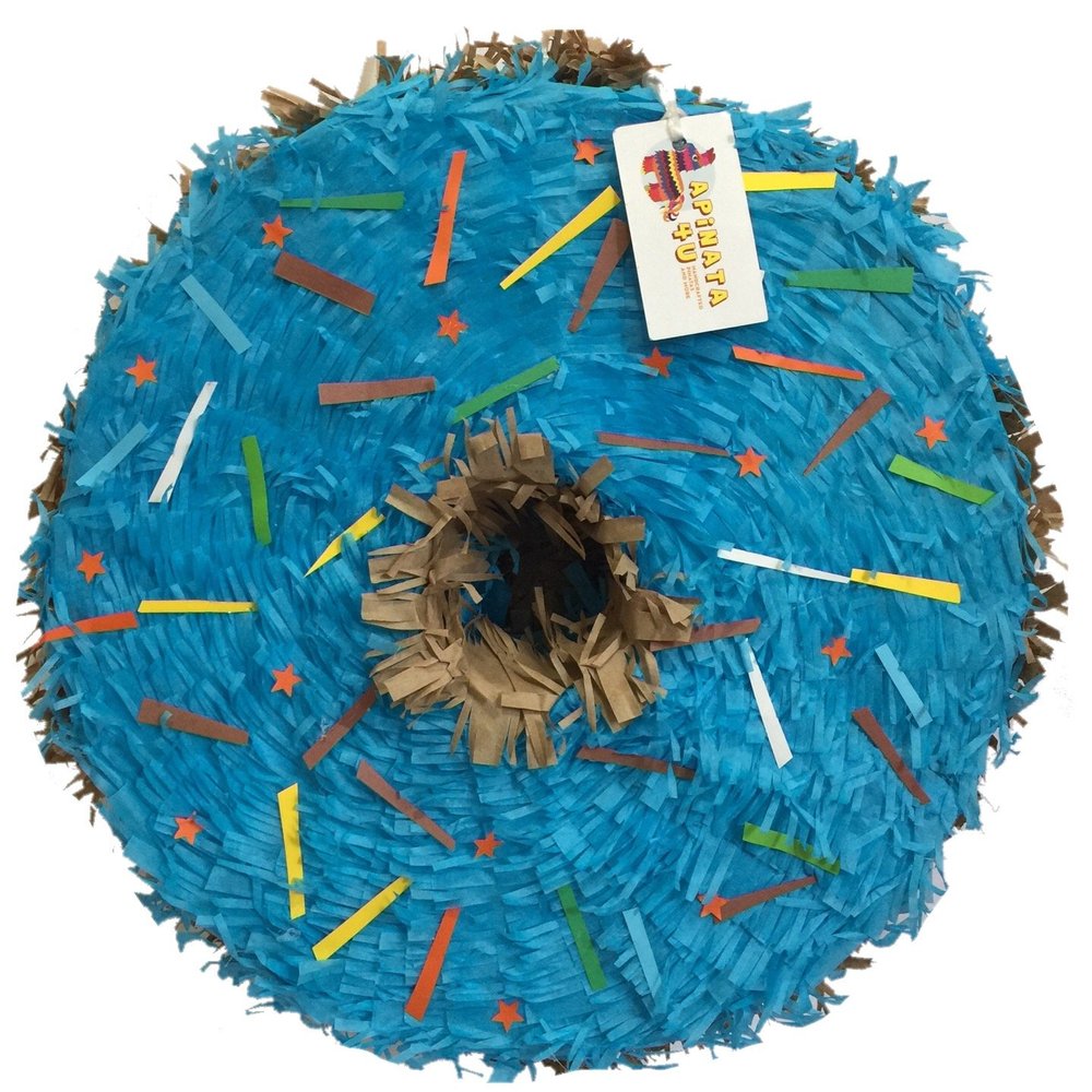 16" Bright Blue Doughnut Pinata With Sprinkles BlueBerry Themed Donut Grow Up Party Sweets Themed Birthday Doughnut Themed Birthday Kids Teens Party