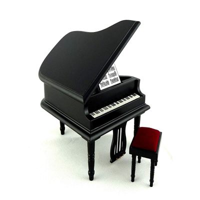 1:12 Scale Black Piano with Stool Set #05913