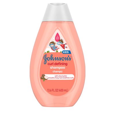 Johnson's Kids' Curl Defining Shampoo with Shea Butter, Cleanses, Smooths Frizz, & Defines Waves & Curls for 24 Hours, 13.6 fl. oz