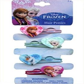 Disney Frozen 4 On a Card Hair Knocker Ponies with Plastic Heart Motifs