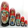 Russian Winter Horse Troika Nesting Set Wood Hand Painted Doll 7" Tall view 2