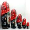 Russian Winter Horse Troika Nesting Set Wood Hand Painted Doll 7" Tall view 3