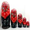 Russian Winter Horse Troika Nesting Set Wood Hand Painted Doll 7" Tall view 4
