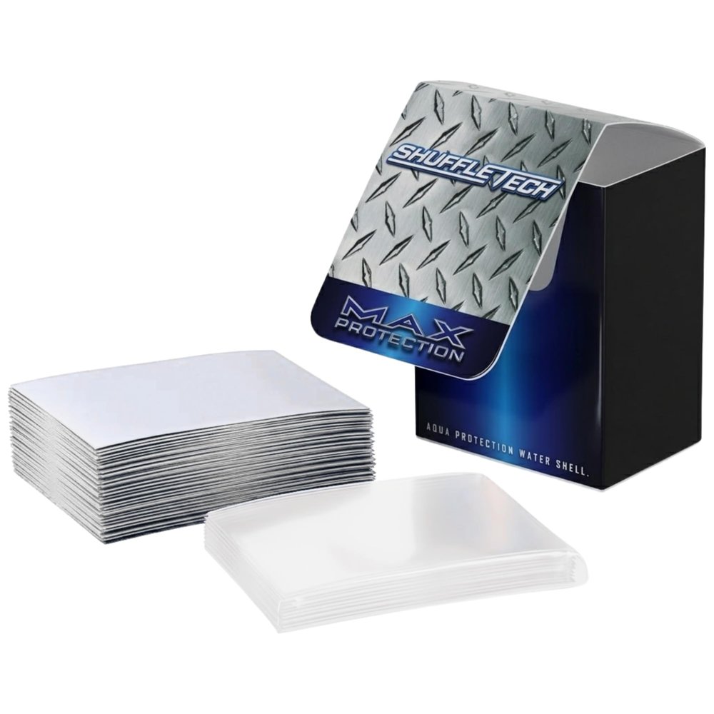 100 White Deck Sleeves - Deck Box Bundle - Shuffle-Tech Premium Pack