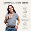Cuddlebug Hands-Free Baby Carrier - Soft & Stretchy Wrap for Newborn to Toddler 7-35 lbs - One-Size-Fits-All Hip-Healthy Holder (Gray) view 3