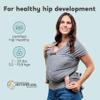 Cuddlebug Hands-Free Baby Carrier - Soft & Stretchy Wrap for Newborn to Toddler 7-35 lbs - One-Size-Fits-All Hip-Healthy Holder (Gray) view 4
