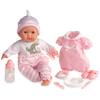 15" Realistic Soft Body Baby Doll with Open/Close Eyes | JC Toys - Berenguer Boutique | 10 Piece Gift Set with Bottle, Rattle, Pacifier & Accessories | Pink | Ages 2+ view 1