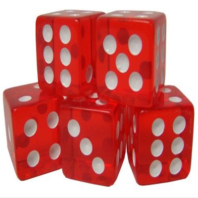 25 Translucent Color 16mm Casino Dice - Choose Color!