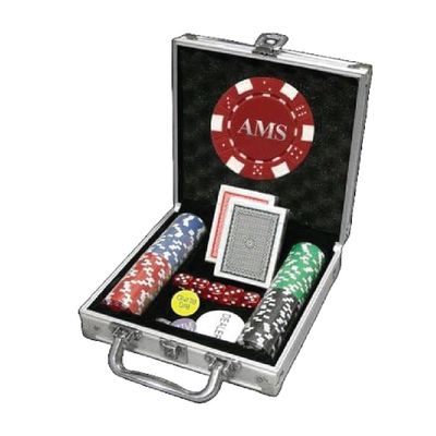 100 Qty. Custom Hot Stamp Dice Poker Chip Set with Your Full Name, Initials, or Text