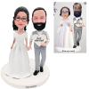 7" Custom Wedding Couple Bobblehead,Personalized Cake Topper,Customized Groom - Handcrafted Custom Figurine from Your Photo - Unique Wedding Gift for Weddings, Anniversaries, Birthdays,Couples view 1