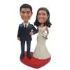 7" Custom Wedding Couple Bobblehead,Personalized Cake Topper,Customized Groom - Handcrafted Custom Figurine from Your Photo - Unique Wedding Gift for Weddings, Anniversaries, Birthdays,Couples view 3