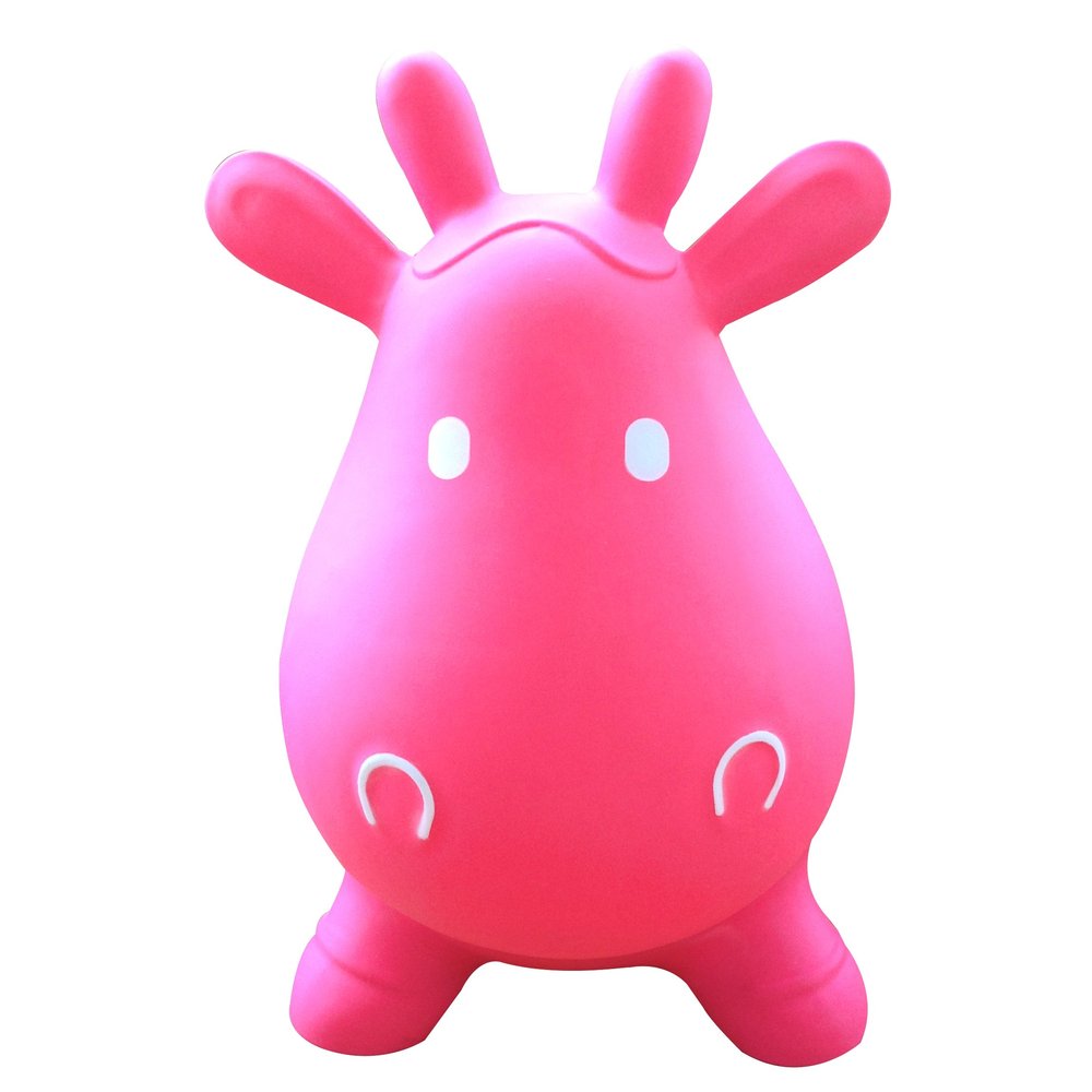 AppleRound Inflatable Ride-on Bouncy Animal Hopper  Horse, Cow or Unicorn  Kids Space Hopper Bouncer with Hand Pump  Jumping Toy for Indoor/Outdoor Play