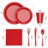 Exquisite 350 Pcs Red Plates and Napkins Party Supplies Plate Sets view 2