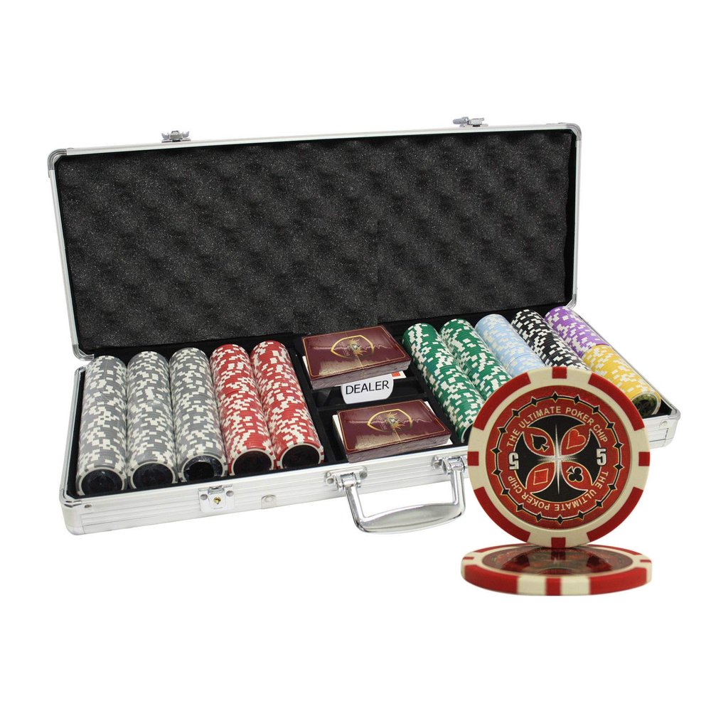 MRC 500 pcs Ultimate Laser Poker Chips Set with Aluminum Case