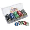 100 Piece Las Vegas Design Poker Chips in Clear Plastic Tray view 1