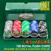 100 Piece Las Vegas Design Poker Chips in Clear Plastic Tray view 2