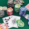 100 Piece Las Vegas Design Poker Chips in Clear Plastic Tray view 3