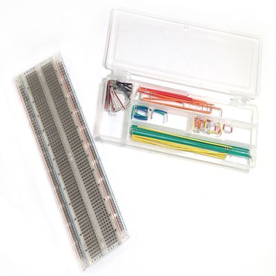 810 Tie Point Premium Solderless Clear Breadboard (6.5" x 2.1") with 70 Piece Jumper Wire Kit - Transparent ABS Plastic Housing by Science Purchase