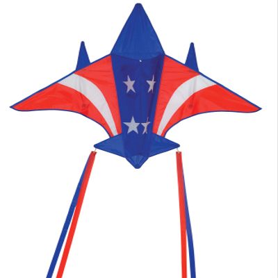 In the Breeze 3156  Patriot Jet Kite  Easy-Flying Plane Kite with Color-Coordinated Streamer Tails