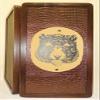 21" Backgammon Board Game Set Tiger, Wood & Crocodile Leather, Pieces & Dices view 3