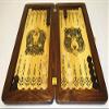 21" Backgammon Board Game Set Tiger, Wood & Crocodile Leather, Pieces & Dices view 4