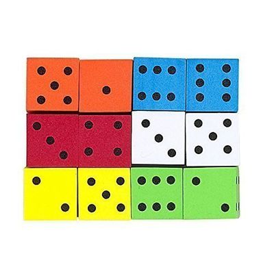 16mm Foam Dice 12pk Assorted Color Toys & Games Spot Games Kop17332 Koplow Games Inc.