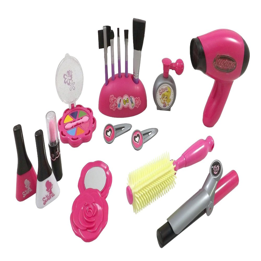 Liberty Imports Stylish Girls Deluxe Beauty Salon Fashion Pretend Play Set with Hairdryer, Curling Iron, Mirror and Styling Accessories