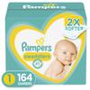 Diapers Newborn/Size 1 (8-14 lb), 164 Count - Pampers Swaddlers Disposable Baby Diapers, Enormous Pack view 1