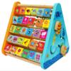 TOWO Wooden Activity Centre Triangle Toys - flip Flop Alphabet Blocks Abacus Clock - Activity Cube for Toddlers 5 in 1- for Babies Montessori Learning-Wooden Toys for 1 Year Old view 1