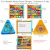 TOWO Wooden Activity Centre Triangle Toys - flip Flop Alphabet Blocks Abacus Clock - Activity Cube for Toddlers 5 in 1- for Babies Montessori Learning-Wooden Toys for 1 Year Old view 2