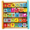 TOWO Wooden Activity Centre Triangle Toys - flip Flop Alphabet Blocks Abacus Clock - Activity Cube for Toddlers 5 in 1- for Babies Montessori Learning-Wooden Toys for 1 Year Old view 3