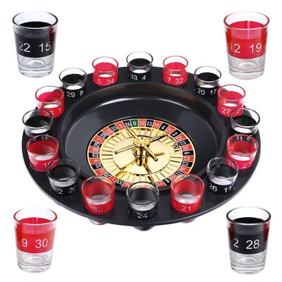 Evelots Drinking Shot Glass Roulette Game-Casino Style-16 Shot Glasses Included