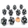 Koplow Games Set of 10 Twenty Sided 19mm D20 Opaque RPG Dice - Black with White Numbers Die view 2