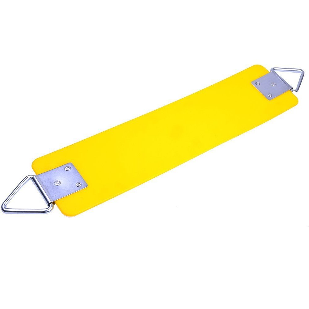 AGPTEK Swing Seat, 30.4 x 6 x 0.27 Inch Yard Swing for Kids & Adults with Metal Triangle Ring - Yellow (113KG /250LB Weight Limit)