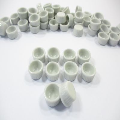 10 White Round Souffles Bowl Dolls House Miniature Ceramic Cup Cake 11962
