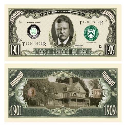 10 - Theodore Roosevelt Million Dollar Bill