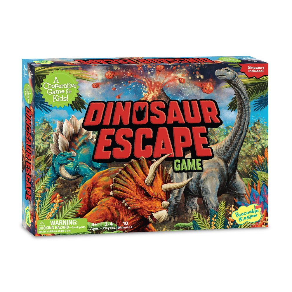 Peaceable Kingdom Dinosaur Escape Cooperative Memory Game of Logic and Luck for 2 to 4 Kids Ages 4+